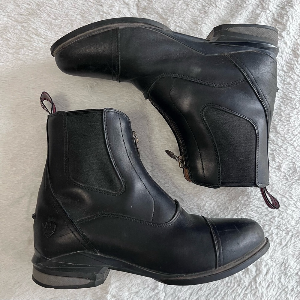 Ariat Leather Boots Black Zip up combat women’s 8